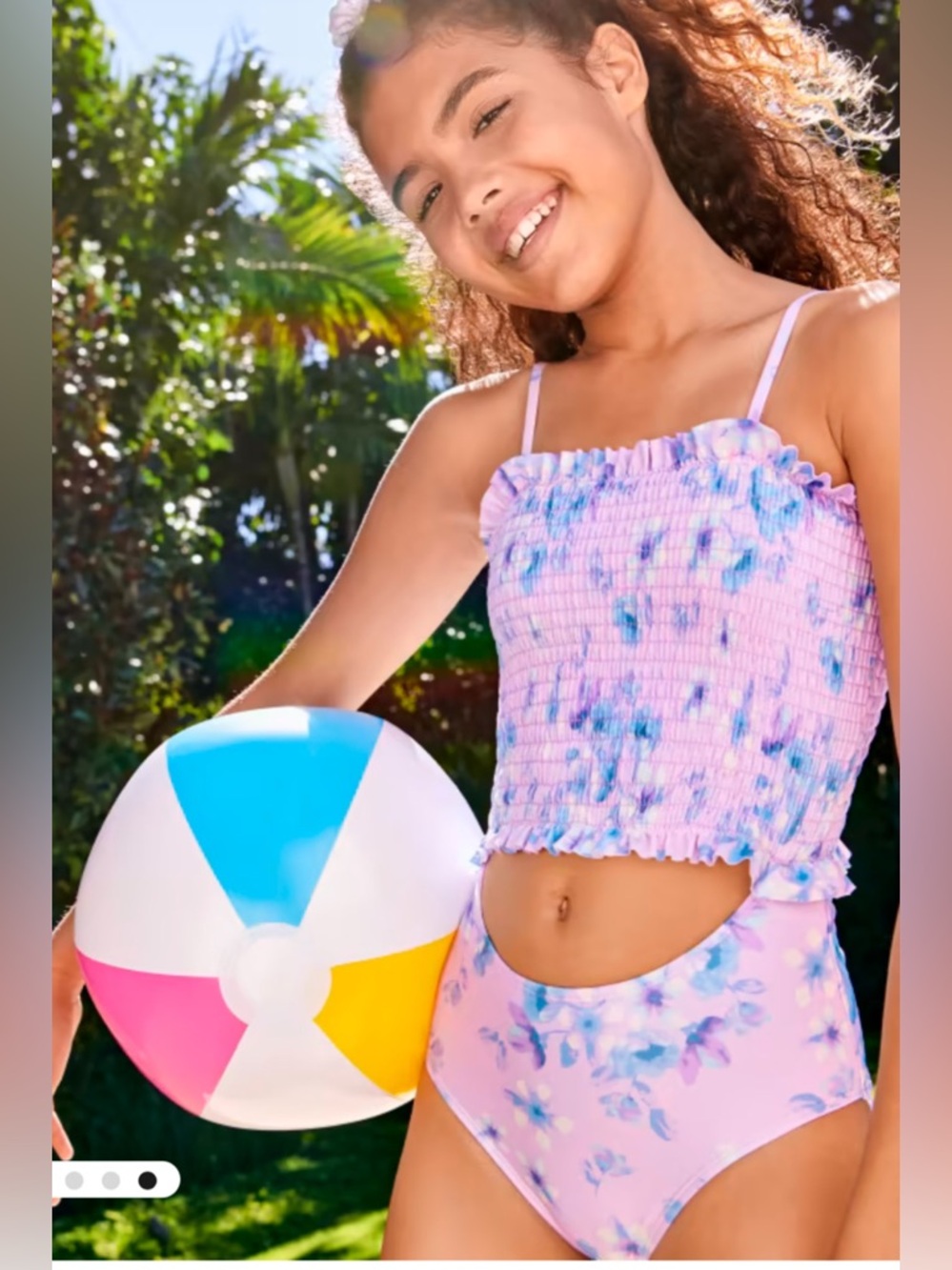 New Girls size 12/14 floral swimsuit